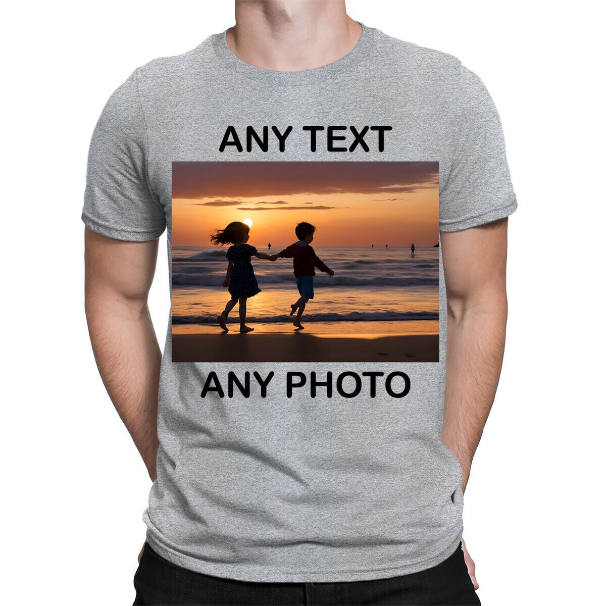 Personalised Your Text Photo Picture Stag Hen Party Mens T-Shirt Mens Womens Tees Tops #TA-56 1T9A5_viptrois.com