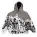 Gothic Skeleton Print Hoodie Unisex Oversized Streetwear Pullover Sweatshirt For Men & Women_viptrois.com