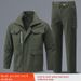 Men's Heavy-Duty Workwear Set - Flame-Resistant Welding Coveralls, Durable Camouflage Uniform For Construction & Labor Protection (Blue/Gray/Green)_viptrois.com