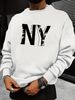 Men's Loose Casual Fashion New York NY Letter Pattern Printed Round Neck Long Sleeved Sportswear For Autumn And Winter_viptrois.com