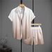 Men's Clothing Gradient Color 3D Printing Spot Summer Vacation Shirt Shorts Set_viptrois.com