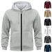 Cross-Border Foreign Trade New Men's Zipper Hooded Long Sleeve Solid Color Top Fleece Casual Sports Fashion Sweatshirt_viptrois.com