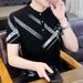 Summer New Ice Porcelain Cotton Short Sleeved T-shirt Men's Korean Version Handsome And High-end Loose Polo Stand Up_viptrois.com