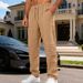 Men's Loose Linen Casual Trendy Pleated Trousers mid Waist Breathable Straight Leg Autumn New Arrival American Style Black Solid_viptrois.com