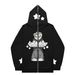 Hoodie Sweatshirt Gothic High Street Full Zipper Oversized Unisex Streetwear Y2 Jacket_viptrois.com