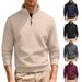 Men’s Jacquard Stand Collar Jacket – Stylish Loose-Fit Zip-Up Long Sleeve Top For Casual & Sporty Looks (S-XXXL, 5 Colors)_viptrois.com