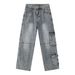 EF JEANS | 2023 New American Retro Street Niche Trendy Big Pocket Design Loose Tooling Jeans_viptrois.com