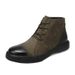 Men's Classic Leather Martin Boots - Rugged Outdoor Style With Soft Lining & Anti-Slip Sole (Black/Brown/Army Green)_viptrois.com