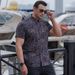 Men's Clothing Plus Size Printed Stretch Shirt Summer Fat Guy Thin Short Sleeved Shirt Loose Casual Trend_viptrois.com