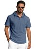 2026 Men's Summer Cotton-Linen Short-Sleeved Hooded Solid Color Casual Breathable Loose Fit European Size T-Shirt_viptrois.com