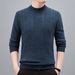 Men's Clothing 100% Wool Sweater Semi-Turtleneck Winter Knitwear With Jacquard Pattern, Premium Soft & Warm Pullover For Casual & Formal Wear_viptrois.com