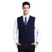 Men's Wool Blended V Neck Knitted Cardigan Vest Cardigan Sweater Colorblock Casual All Match Sleeveless Vest_viptrois.com