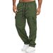 Men's Clothing Vintage American Casual Tactical Work Pants For Men - Relaxed Fit, Multi-Pocket, Durable Polyester, Outdoor & Commuter_viptrois.com