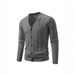 Men's V-Neck Knit Cardigan Sweater - Warm & Stylish Long Sleeve Pullover For Casual & Business Casual Wear_viptrois.com