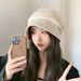 Autumn Hat For Women, Fisherman Large Head Circumference, Beret, Winter Plain Face-Slimming Octagonal Slouchy Hat, Black_viptrois.com