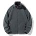 2025 Fashion Outerwear Men's Stand Collar Pure Color Long Sleeve Casual Loose Keep Warm Thick Double-Sided Fleece Sweatshirts L-5XL_viptrois.com