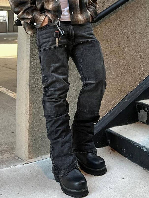 Men's Clothing 25 High-street Black Fashion Trendy Men's Jeans, Slim Fit, Stretch Design._viptrois.com