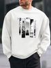 Men's Loose Casual Fashionable Landscape Pattern Printed Round Neck Long Sleeved Sweatshirt For Autumn And Winter_viptrois.com