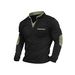 Pure Size Cross-Border European And American Style Autumn Stand Collar Long Sleeve Sweatshirt Men's Patchwork Polo Shirt Top_viptrois.com
