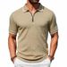 Premium Heavyweight Men's Short Sleeve Polo Shirt | Relaxed Fit With Retro Style & Zipper Detail | Wrinkle-Resistant Fabric For Casual Comfort_viptrois.com