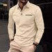 Nordmann Independent Station Fashion Polo Shirt Long Sleeve Turn-down Collar Button Pocket Men's Casual Top_viptrois.com