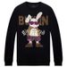 Men's Clothing New Trendy Brand Hot Diamond Print Rabbit Black Round Neck Large Size Handsome Long Sleeve Jacket_viptrois.com