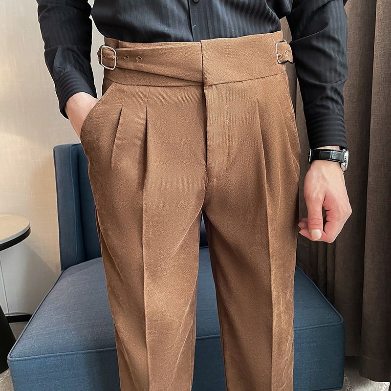Factory Direct Sales Italian Naples Trousers Men's Casual Trousers Tony Teacher High End High Waist Suit_viptrois.com