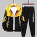 New Splicing Set Autumn And Winter Two-piece Set Loose Autumn Coat Spring Hooded Sweater Men's Casual Sports_viptrois.com