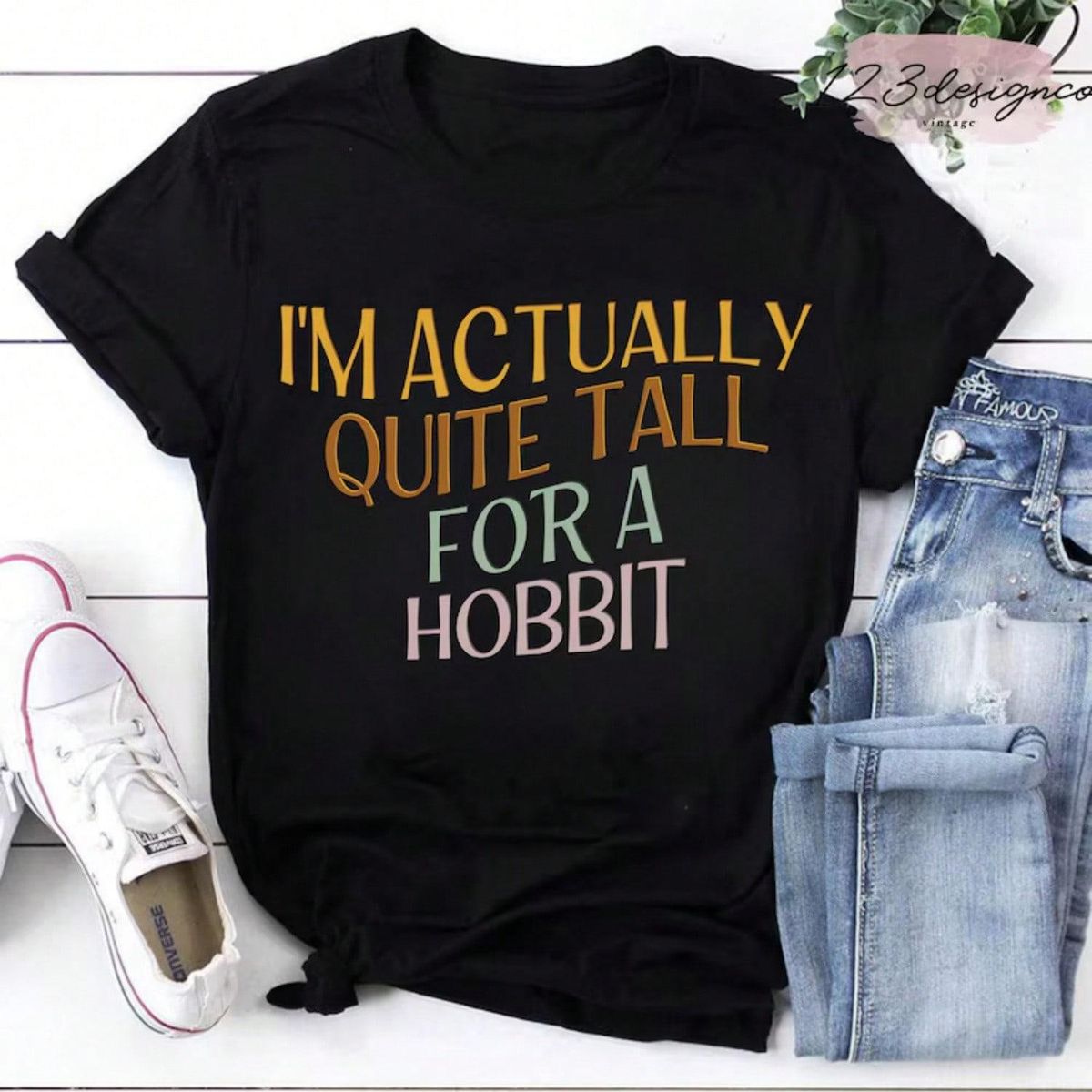 Soy Bastante Alto Ser Un Vintage, Núcleo Hobbit, Hobbit Sarcástico, Chica Baja, Idea Regalo Amantes Los Libros, Camiseta_viptrois.com