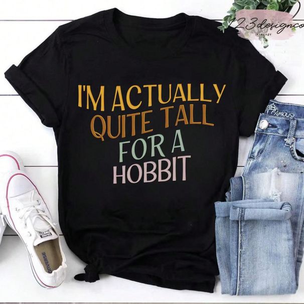 Soy Bastante Alto Ser Un Vintage, Núcleo Hobbit, Hobbit Sarcástico, Chica Baja, Idea Regalo Amantes Los Libros, Camiseta_viptrois.com