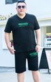 Men's Clothing plus size short-sleeved thin casual suit extra large sports shirt running T-shirt two-piece set_viptrois.com