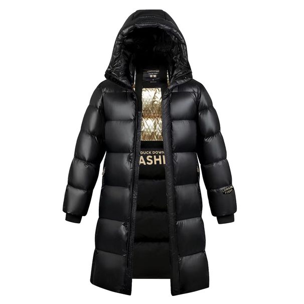 Men's Clothing New Black And Gold Down Jacket For Men And Women, Same Style, Bright Surface, Winter Warm And Thickened Couple High Version Jacket_viptrois.com