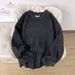 Men's Clothing Autumn/Winter Thick Crew Neck Sweater Thickened Round Neck Sweater - Oversized Retro Knit Pullover With Premium Cozy Feel (Grey/Brown)_viptrois.com