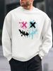 Men's Loose Casual Fashionable Smiling Face Pattern Printed Round Neck Long Sleeved Sweatshirt For Autumn And Winter_viptrois.com