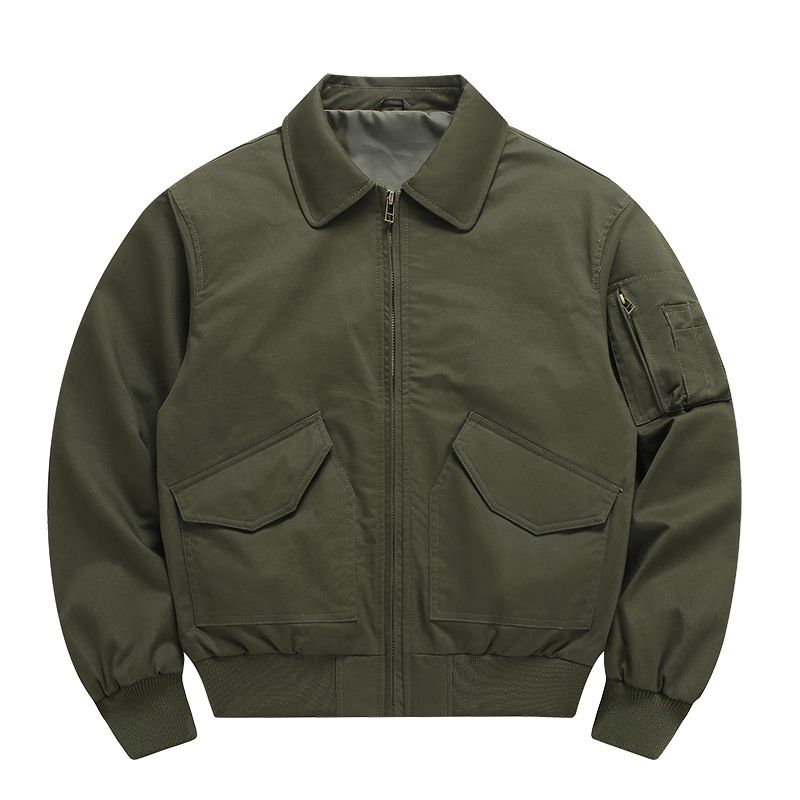 Men's Vintage Bomber Jacket – Classic Military Aviator Style (Lightweight Cotton, Relaxed Fit, Retro Casual Jacket For Urban & Travel Wear)_viptrois.com