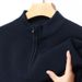 Men's Clothing New Autumn and Winter Men's Velvet Half Zip Pullover Sweater Trendy Simple Handsome Half High Collar Long Sleeved Sweater_viptrois.com