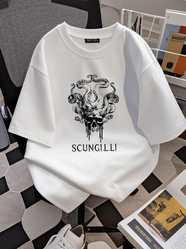Last Podcast On The LefT T Shirt Scungilli Man Cryptid Skull Summer Stylish Unisex Designer Clothes Comfortable Casual Slightly Breathable Soft_viptrois.com