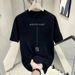 Letter Short Sleeved T-shirt For Men's Summer Wear, Heavyweight Loose Fitting Youth Round Neck Clothing, Trendy Brand New Trend_viptrois.com