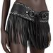 Punk Rock Fringe Waist Cincher - Adjustable Wide Belt With Chains & Studs For Edgy Layering_viptrois.com