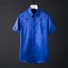 Men's Slim Fit Short Sleeve Shirt White Cotton Casual Modern Style With Imported Czech Crystal Rhinestone Star Pattern Factory Direct Sales_viptrois.com