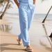 Men's Clothing Trousers Summer Beach Pants Drawstring Elastic Waist Straight Solid Color Comfortable Daily Fashion Street Pants_viptrois.com