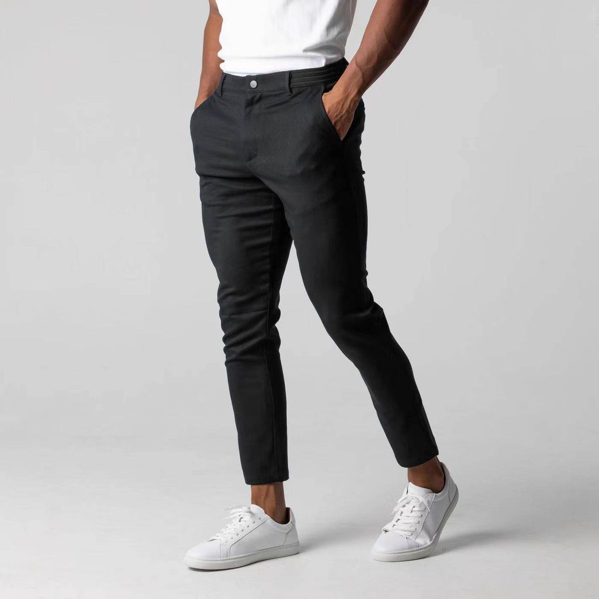 New Men's Casual Pants For All Four Seasons, Breathable Men's Wear, Japanese-style Youth Business, Versatile Cotton Long Pants_viptrois.com