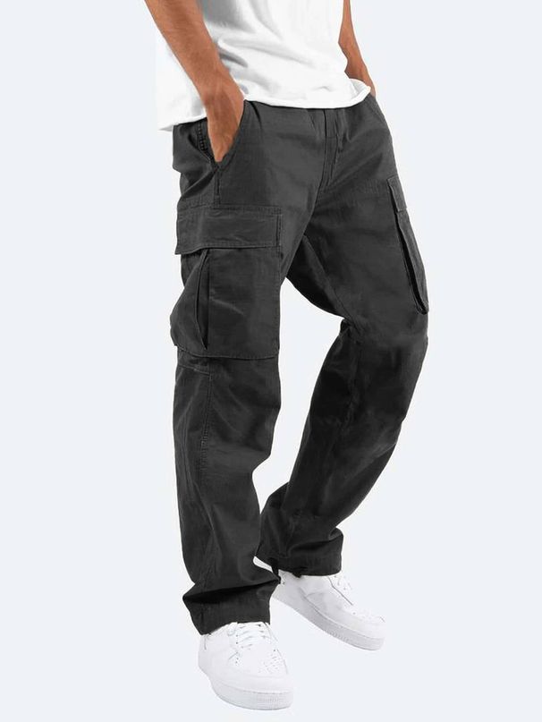 Fashionable New Men's Workwear Casual Pants, European And American Independent Station Export Drawstring Multi-pocket Long Pants_viptrois.com