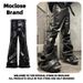 Moclose High Waist Flared Pants For Men & Women - Slim Fit Stretchy Cotton Wide Leg Bootcut Trousers With Glossy Coating_viptrois.com