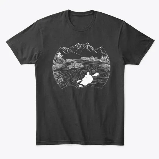 River And Waterfall Kayaker T Premium T-Shirt Mens Womens Tees Top Made In The USA Size S To 5XL_viptrois.com