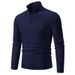 Men's Clothing Semi-Turtleneck Zip-Up Knit Sweater Long Sleeve Pullover Casual Slim Fit Thermal Top For Spring & Autumn (Multiple Colors & Sizes)_viptrois.com