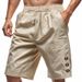 Men's Clothing New Men's Linen Breathable Beach Shorts Sports Casual Loose Five Point Shorts Men_viptrois.com