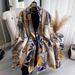 Unisex Scarf Fashion Printed Scarf Thickened Warm Cashmere Exterior Shawl Fashionable All-match Color Matching Daisy Flower Scarf_viptrois.com