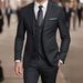 Men's Slim Fit Suit Three-Piece Set | Formal Wedding Business Blazer Trousers Vest Complete Three-Piece Versatility_viptrois.com