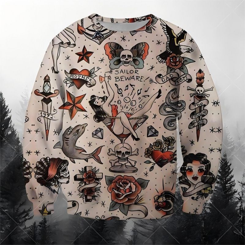 Men's Christmas Graphic Sweatshirt - 3D Digital Print Long Sleeve Casual Pullover For Streetwear & Sports_viptrois.com